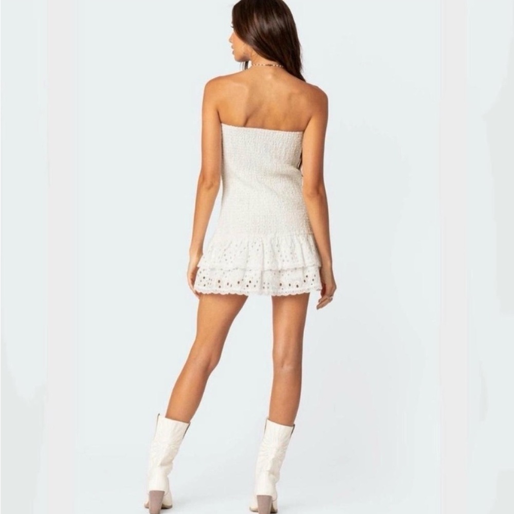 Edikted Strapless White Mini Dress - Picture 4 of 8